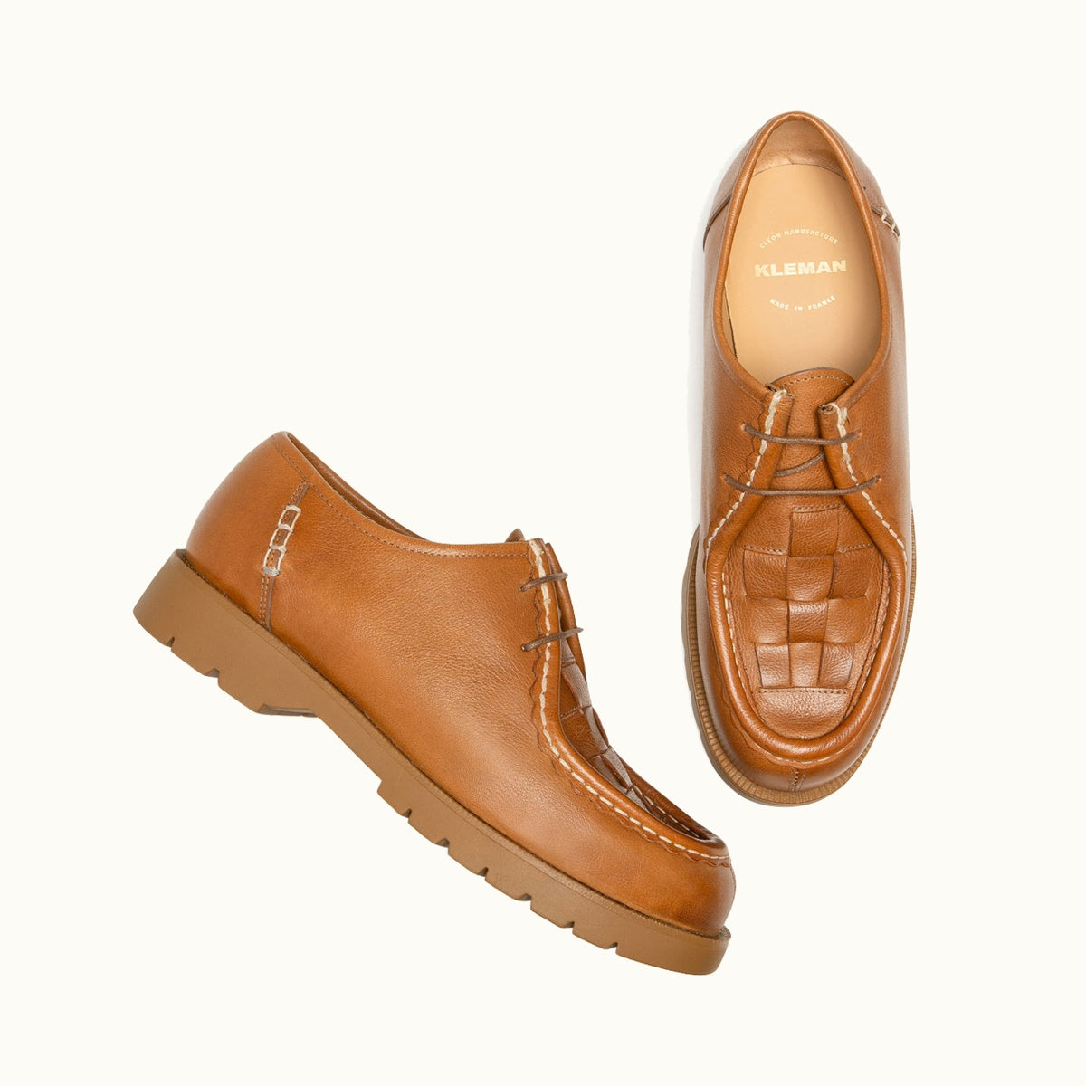 Sturdy Sole Derbies PADROR OAK Cognac | KLEMAN – Kleman
