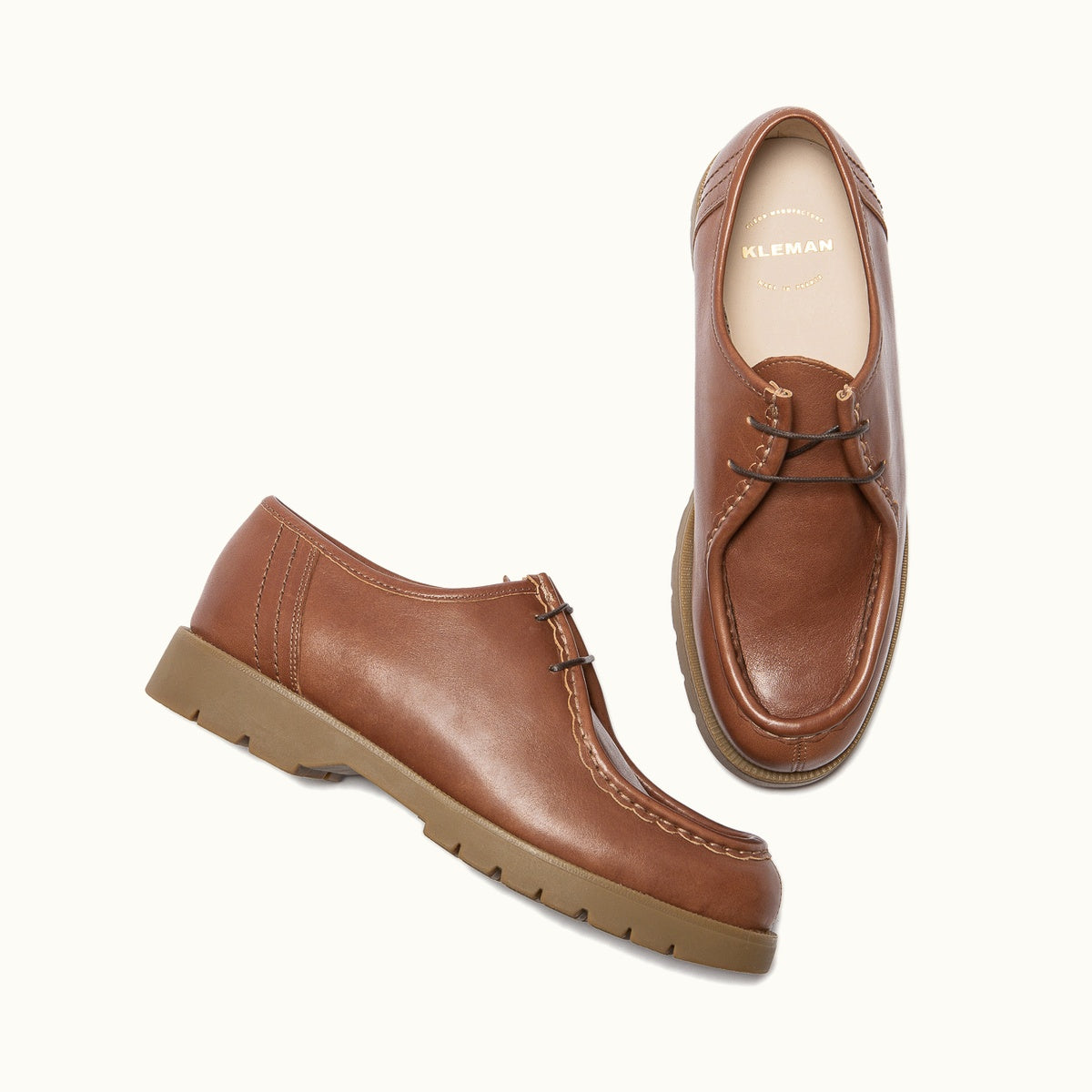 Leather Tyrolean Shoes | PADROR OAK Brick – Kleman