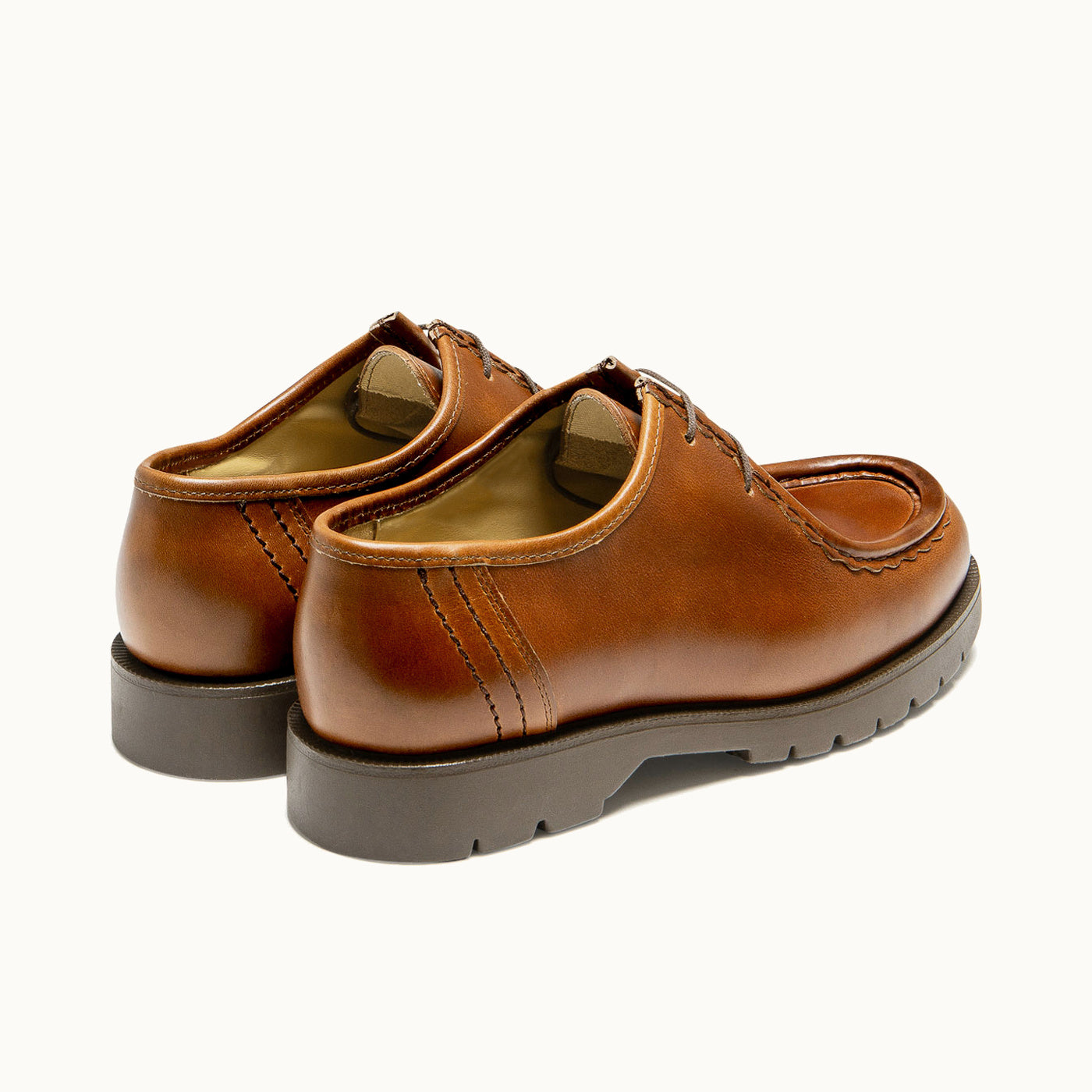 Cognac Pull-Up Leather Derby Shoes PADROR TH | KLEMAN – Kleman