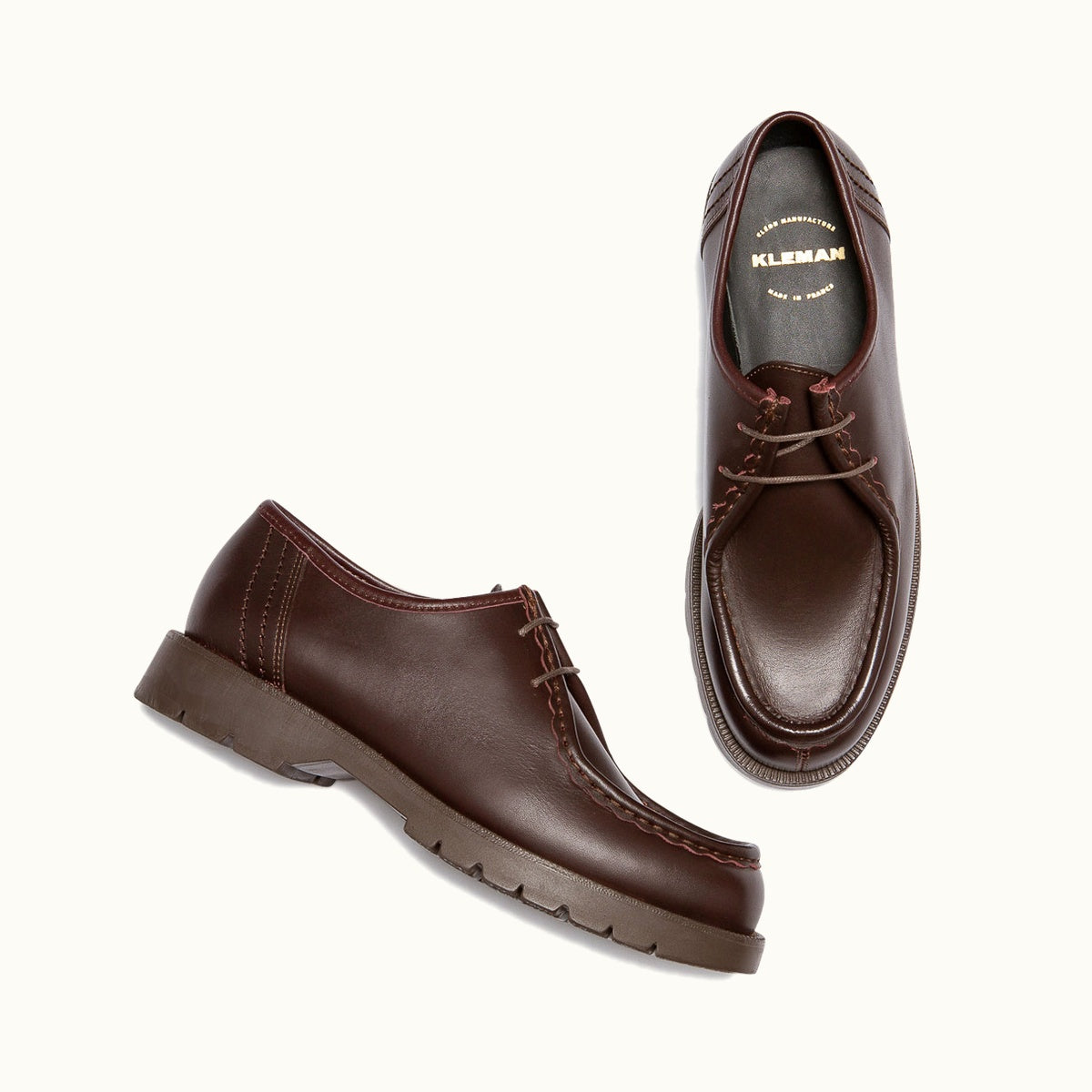 Leather Tyrolean Shoes | PADROR Burgundy Large Size – Kleman