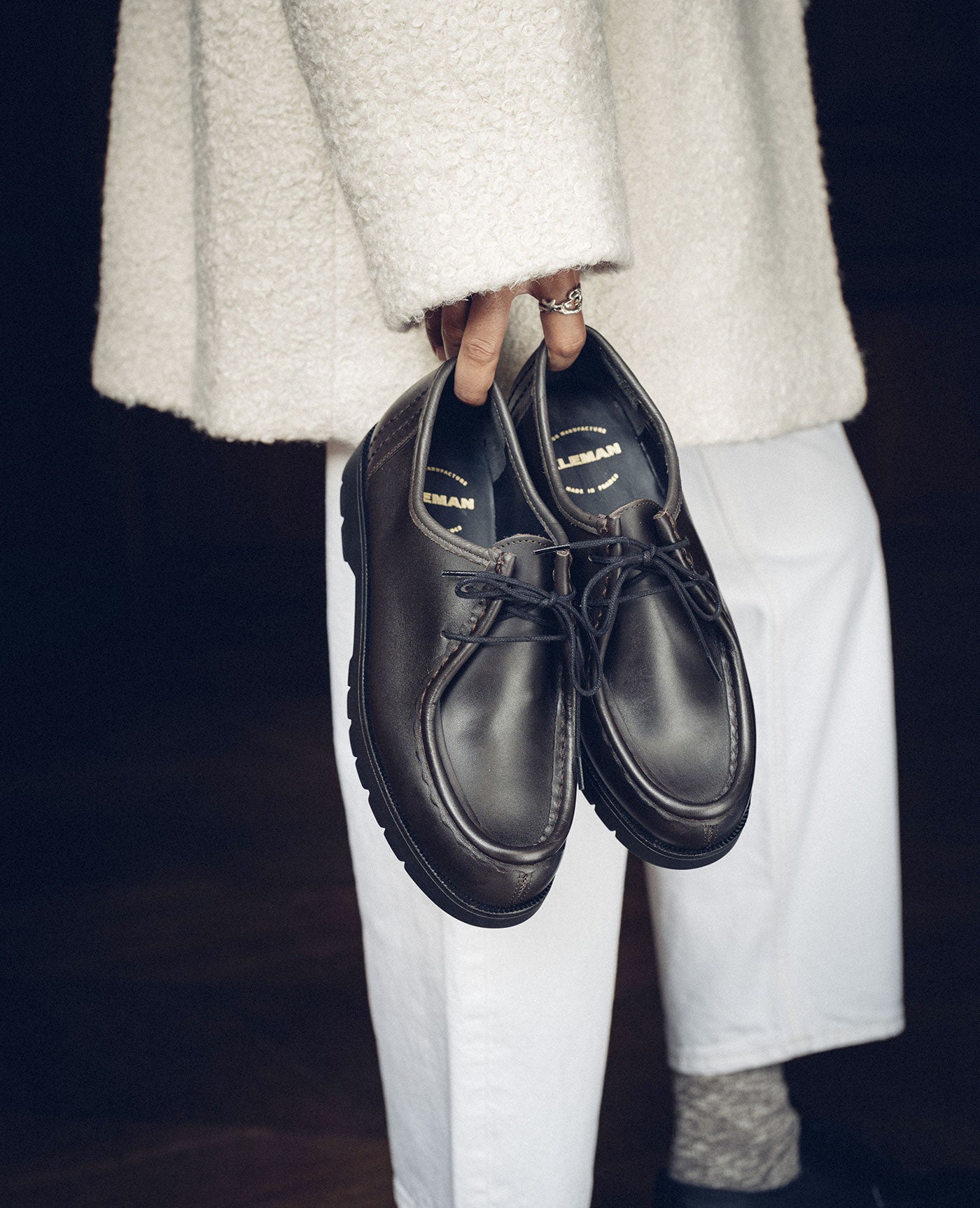 Leather Tyrolean Shoes | PADROR Brown Black – Kleman