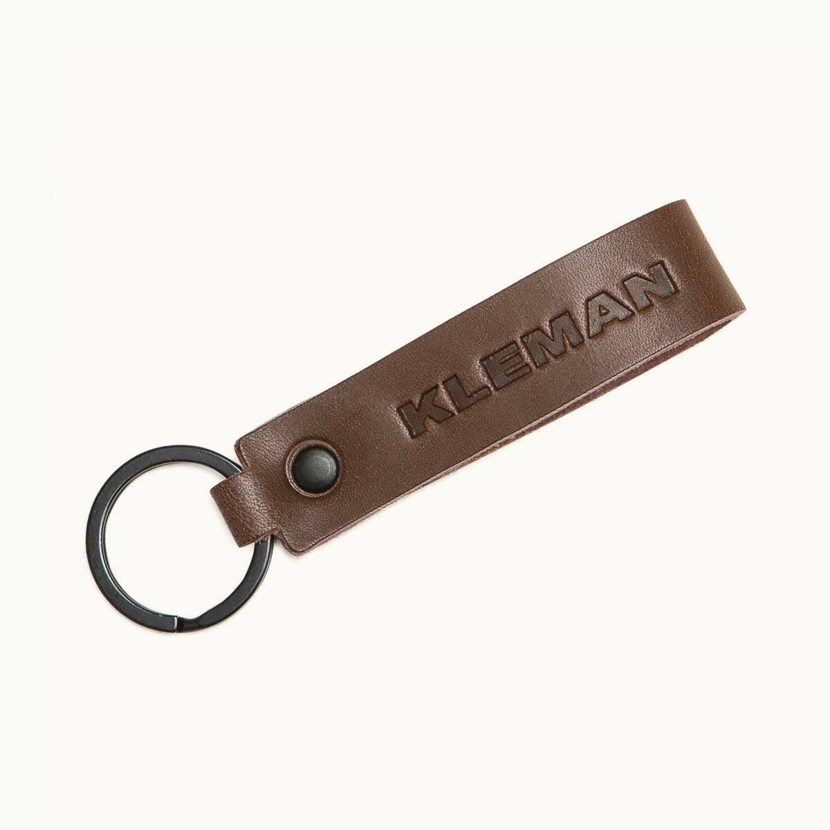 Upcycled Black Leather Keyring | KLEMAN Accessory Made in France