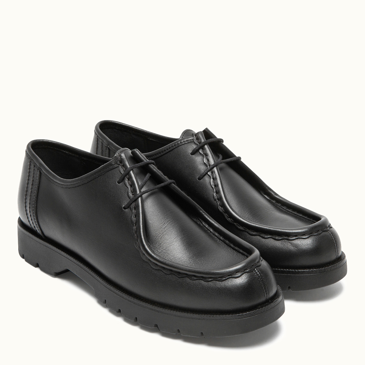 Leather Tyrolean Shoes | PADROR Black