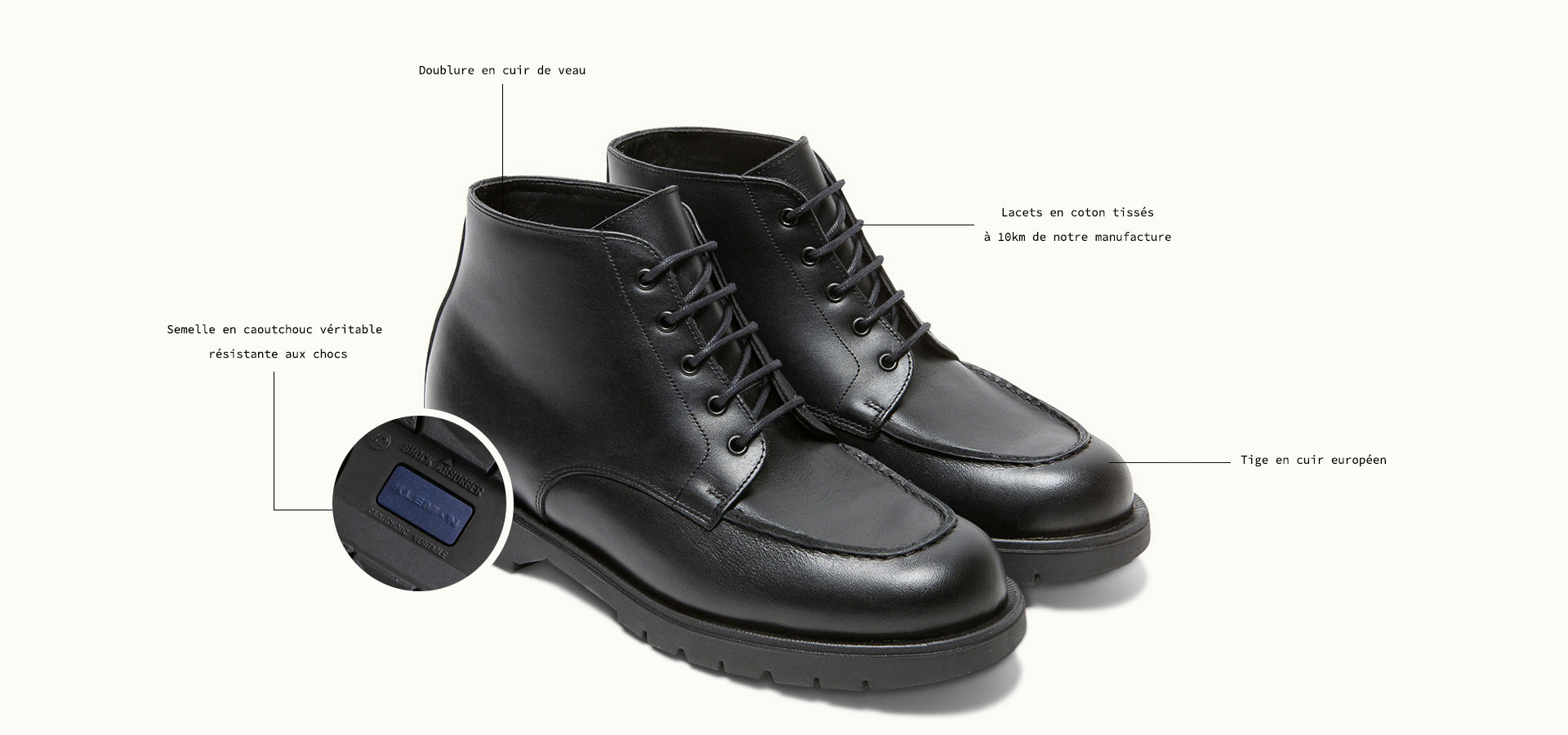 Boots crantées noires OXAL KP 